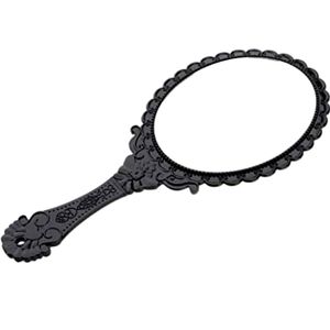 Black unique designed hand held mirror and decor